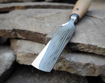 Hand forged gouge. Wood carving chisel.