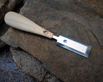 Forged flat chisel. Compact chisel. Wood carving tools.