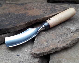 Gouge bent chisel. Forged chisel Gouge. Wood carving tool.