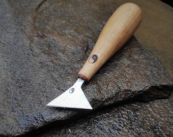 Wood carving tool. Hand forged chisel for chip carving.