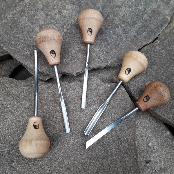 Palm chisel. Hand forged chisel. Wood carving set.