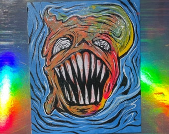 Mini toile originale « Swirly Demoney » 15 x 15 cm