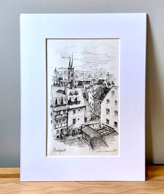 Black And White Architecture Drawing Print Ink Drawing Of Etsy