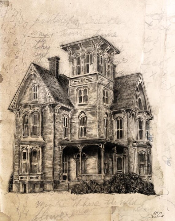 victorian house drawing sketch