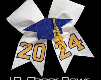 The Original 3D 2024 2025 Senior Cheer Bow,Graduate/Tassel Bow-Choose your Colors,Graduation Bow,Graduate Bow,Senior Bow