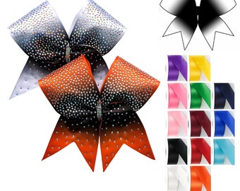 Crystal Satin Sublimated Cheer Bows, Rhinestone Cheer Bows, Cheer Bows, Satin Cheer Bows,Allstar Cheer Bows