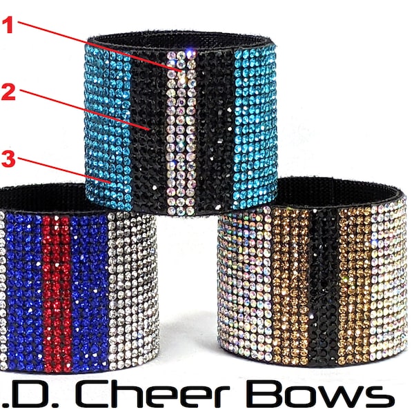 Vertical Stripes Bling Ponytail Cuffs, Cheer Ponytail Cuff, Dance Ponytail Cuffs, Ponytail Wraps, Choose from 13 Colors,Pony Cuffs