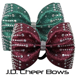 4&quot; Rhinestone Tailless Cheer Bows, Choose Colors, Tailless Cheer Bow, Tuxedo Cheer Bow, Tail Less Cheer Bow