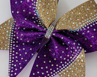 Rhinestone and Glitter Cheer Bow - your choice of colors, Glitter Cheer Bows, Cheer Bow, Rhinestone Cheer Bow