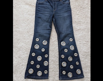 Girls Up Cycled Grommet/Eyelet Jeans Size XXL (18)