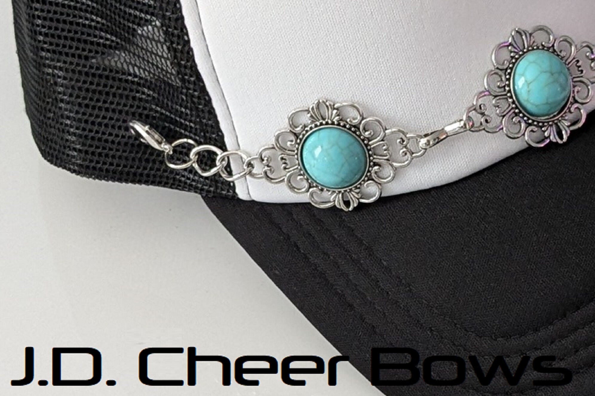 Western Concho Trucker Hat Chains, Faux Turquoise Hat Chain  display picture 3