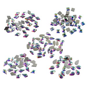 AB Crystal Rhinestone FLATBACKS 100 count,Rhinestone Cheer Bows, Bling Cheer Bows
