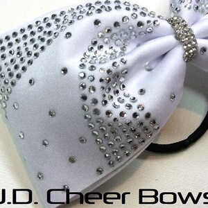 Tailless Glitter w/Rhinestones Tailless Cheer Bow-your choice of colors,Tailless Cheer Bow,Rhinestone Cheer Bow image 3