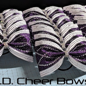 4&quot; Rhinestone Tailless Cheer Bows, Choose Colors, Tailless Cheer Bow, Tuxedo Cheer Bow, Tail Less Cheer Bow