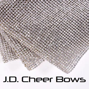 Hotfix Rhinestone Mesh Sheet-Crystal Clear, Ready to Press, Rhinestone Cheer Bows, Bling Cheer Bows