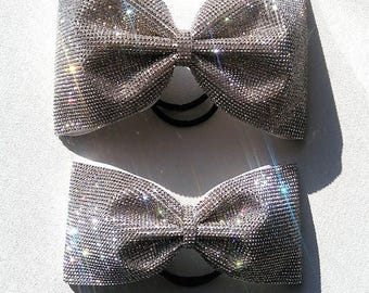 Mega Bling Victoria Bow 3" and 4" Tailless, Cheer Bow, Rhinestone Cheer Bow,Tailless Cheer Bow