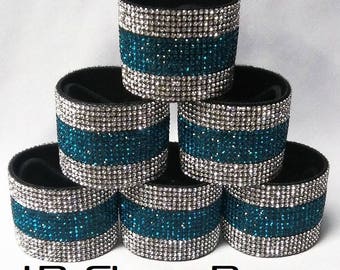 Triple Stripe Bling Ponytail Cuffs, Cheer Ponytail Cuff, Dance Ponytail Cuffs, Ponytail Wraps, Choose from 13 Colors,Pony Cuffs