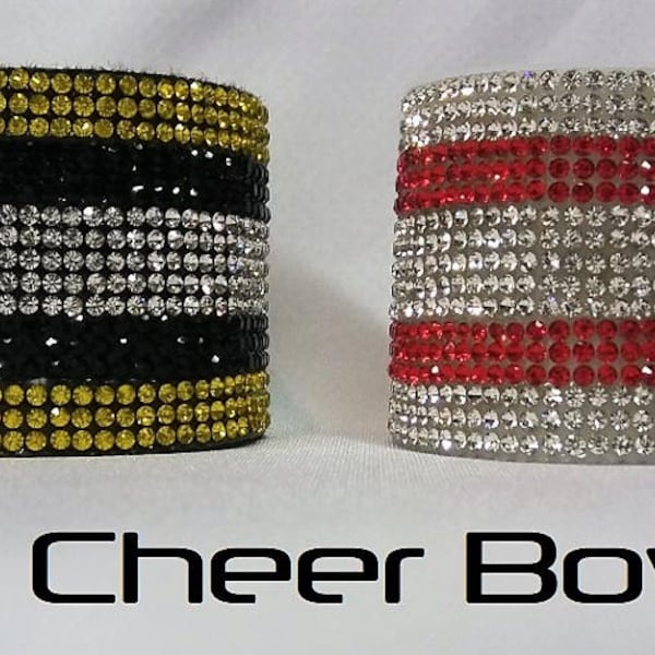 Stripes Bling Ponytail Cuffs, Cheer Ponytail Cuff, Dance Ponytail Cuffs, Ponytail Wraps, Choose from 13 Colors,Pony Cuffs