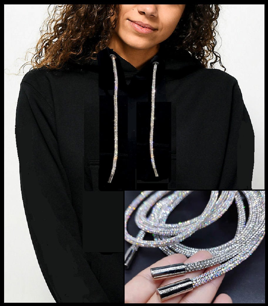 Crystal Rhinestone Hoodie Strings - Rhinestone Rope - Rhinestone String –  Be Createful