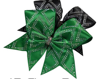 Crystal Satin Cheer Bows, Rhinestone Cheer Bows, Cheer Bows, Satin Cheer Bows,Allstar Cheer Bows
