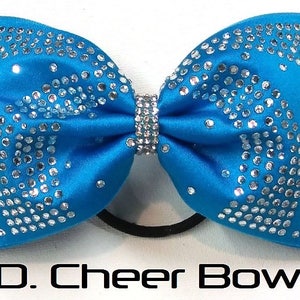 Tailless Glitter w/Rhinestones Tailless Cheer Bow-your choice of colors,Tailless Cheer Bow,Rhinestone Cheer Bow image 2