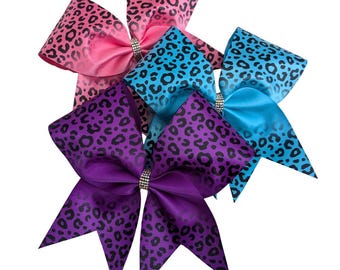 Satin Sublimated Cheer Bows, Rhinestone Cheer Bows, Cheer Bows, Satin Cheer Bows,Allstar Cheer Bows