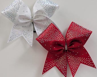 Satin or Glitter Cheer Bow - your choice of colors, Glitter Cheer Bows, Cheer Bow, Rhinestone Cheer Bow,Satin Cheer Bow