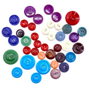 Collectible Vintage Casein Button Lot. Multiple Colors, Two Hole Sew-Through. Retro Art Deco Trinkets.