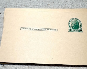 Antique 1914 US Postal Stationery, UX27 Thomas Jefferson Green, 1 Cent Postcard, Near Mint Condition