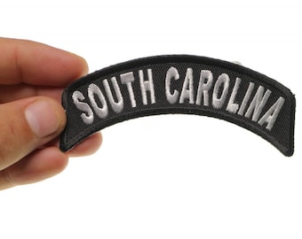 Patch, Small Embroidered Rocker (Iron-On or Sew-On), South Carolina State Patch, 4" x 1.75" Arch