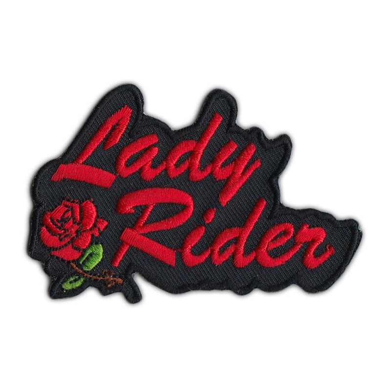 Patch Embroidered Patch Lady Rider Red Rose 3 X | Etsy