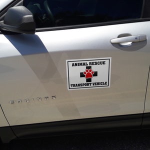 Animal Rescue Transport Vehicle Paw Magnet - 5.1x5.5 Inch