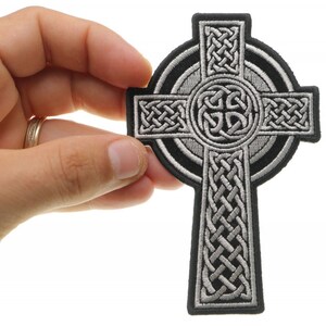 Patch, Embroidered Patch (Iron-On or Sew-On), Celtic Irish Cross, 3&quot; x 4.5&quot;