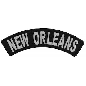 Patch, Small Embroidered Rocker (Iron-On or Sew-On), New Orleans Louisiana City Patch, 4&quot; x 1&quot; Arch