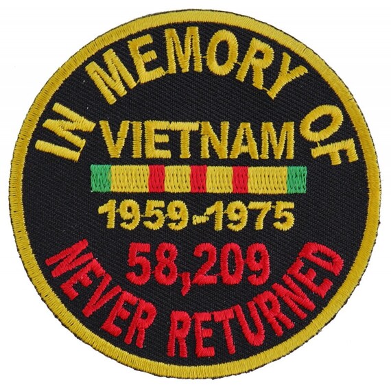 POW-MIA Embroidered Patch - "Never Forget" Military Iron-On Applique, New