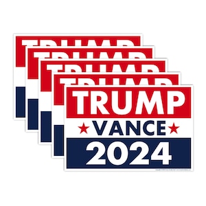 5-Pack Trump Vance 2024 Yard Sign, Donald Trump President JD Vance Vice President 2024 Yard Sign, 18&quot; x 12&quot; Double-Sided Sign, Metal H-Stake