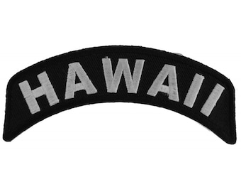 Patch, Small Embroidered Rocker (Iron-On or Sew-On), Hawaii State Patch, 4" x 1.75" Arch