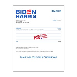 Prank Joe Biden 2024 Campaign Donation Confirmation, Very Realistic Practical Joke Revenge, We Send Directly To Your Victim 100% Anonymous image 5