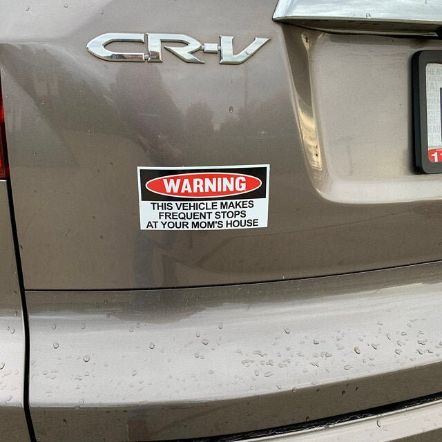 Funny Warning Magnet "Driver Is Hung Like A Chipmunk" - 6x3 Inch Prank Magnet For Car Or Fridge - View #2