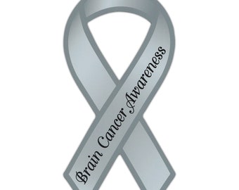 Ribbon Magnet - Brain Cancer - Support, Awareness - Cars, Trucks