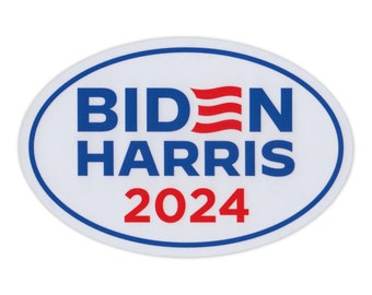 Joe Biden Kamala Harris 2024 Magnet, New Updated Logo For 2024, 6" x 4" Magnetic Bumper Sticker