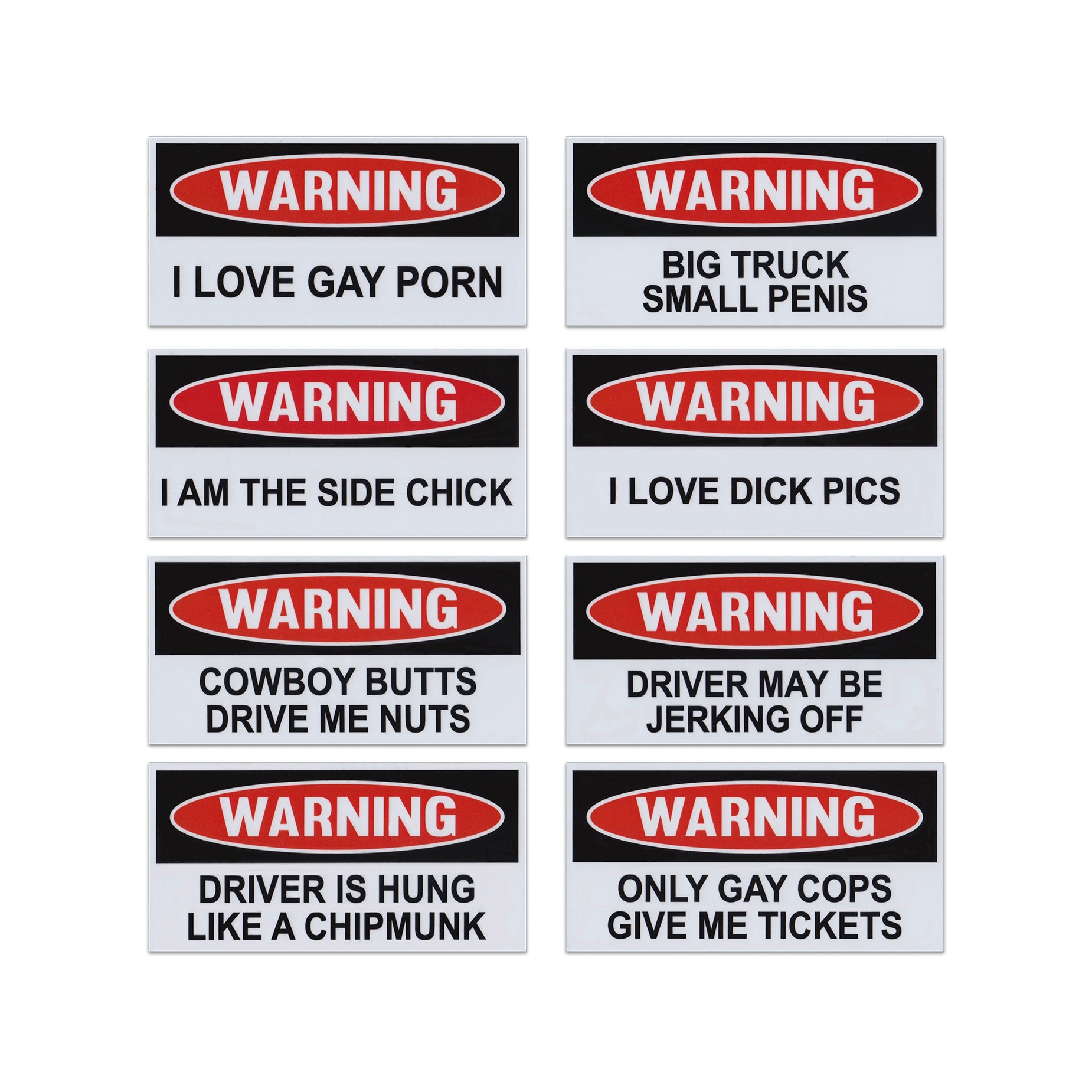 Prank Bumper Stickers Funny Joke Bumper Sticker Revenge Gag Gift Love Gay 5  Pack 