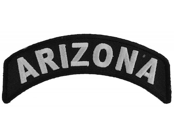 Patch, Small Embroidered Rocker (Iron-On or Sew-On), Arizona State Patch, 4" x 1.75" Arch