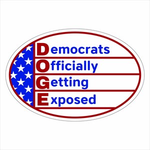 Doge Sticker, Department of Government Efficiency Water Bottle Sticker, Flag 6&quot;x4&quot;