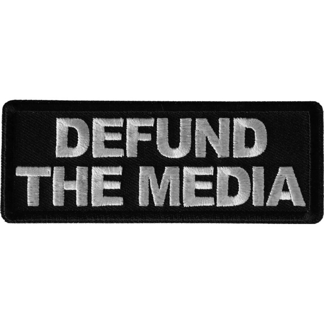 Patch, Embroidered Patch (iron-on or Sew-on), Defund the Media, 4
