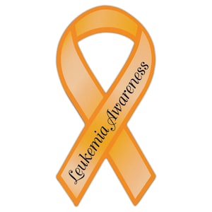 Ribbon Magnet - Leukemia - Support, Awareness - Cars, Trucks, Refrigerators, File Cabinets, Etc. - Magnetic Bumper Sticker - 4&quot; x 8&quot;