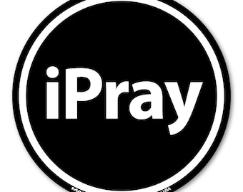 iPray Round Magnet, Christian, Faith, Jesus, Pray 3.75"x3.75"