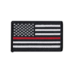 Patch, Embroidered Patch, United States Flag Thin Red Line, Firefighter, 3.25" x 2"
