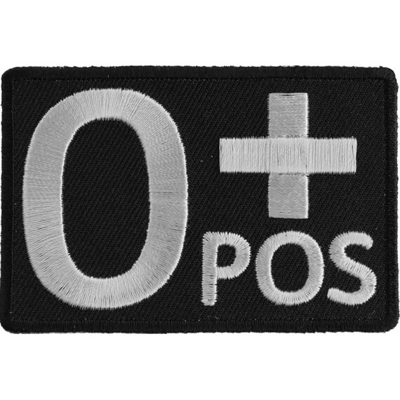 Blood Type Patches - Type O Positive - 2 x 1