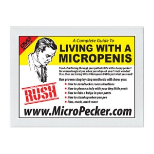 Fake DVD - Pranks, Practical Jokes, Revenge - How To Live With A Micropenis - Send Directly To Person You Want To Embarrass (100% Anonymous)